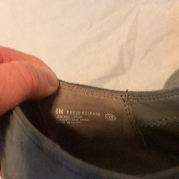 Aerosoles leather grey lace-up vintage style heel - Picture 8 of 9